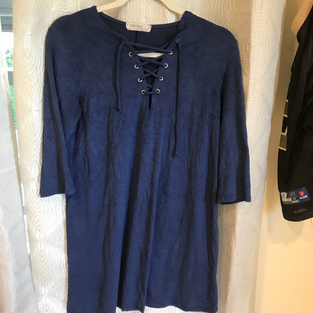 Blue velvet dress